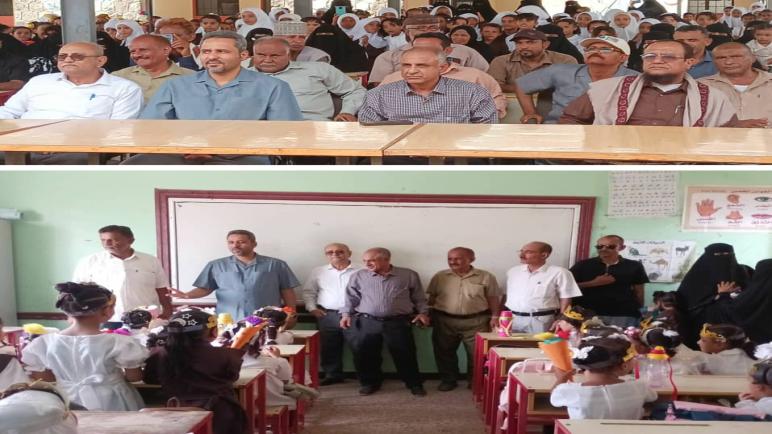 محافظ لحج يدشن العام الدراسي الجديد بمدرسة خديجة للبنات بمنطقة صبر بمديرية تبن.