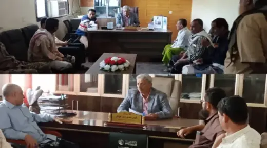 محافظ لحج يواصل تفقد سير الانضباط في الدوام الرسمي في المرافق الحكومية